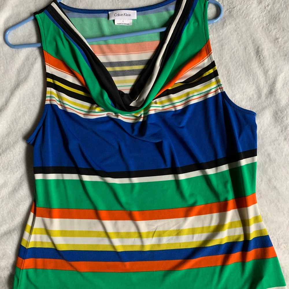 Calvin Klein Striped sleeveless blouse